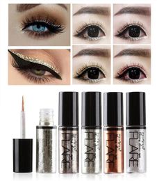 Nieuwe veiligheid Professionele vrouwen oog pigment Koreaanse cosmetica make -up zilveren rose goud kleur vloeistof glitter eyeliner glanzende oog voering9037805