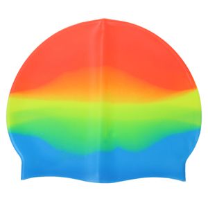 Nieuwe verkoop volwassenen siliconen zwemhoed kleurrijke stretch zwemdop