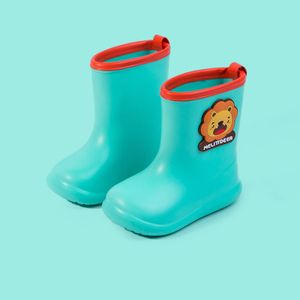 Nieuwe verkoop Kids Rain Boots For Boys Girls Rainboots Dinosaur Children's Rubber Boots Plush Warm PVC Waterdichte babywaterschoenen