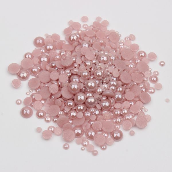 Nouvelle vente Mix Taille Strass en céramique LT Purple Half Rond Pearls 1000pcs / Lot pour DIY Nails Art Vêtement