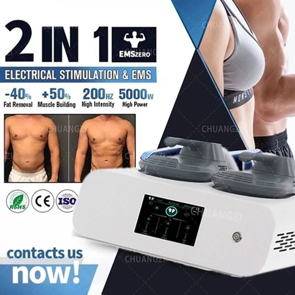 Nouvelles ventes Amincissant la machine Le DLS-EMSLIM Équipement sûr et pratique à haute efficacité pour le renforcement musculaire et la réduction de la graisse Deux poignées RF salon