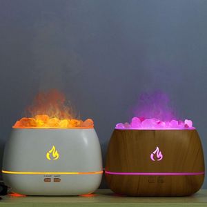 Nuevo humidificador USB de aromaterapia de llamas de piedra de sal, la oficina y el hogar USB del hogar, difusor de aceite esencial de 5V, purificación de aire