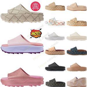 Nieuwe Sandalen Mode Macaron Slippers Dames Zomer Strand Strepen Casual Slippers Verhoogde Slippers Designer Slippers Sandalen Katoen Pluizig Bont Maat EU36-45