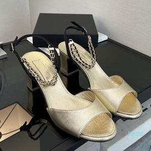 Nouvelles sandales à talons hauts pour femmes, chaussures de qualité à talons hauts en cuir véritable, sandales pour femmes 35-40