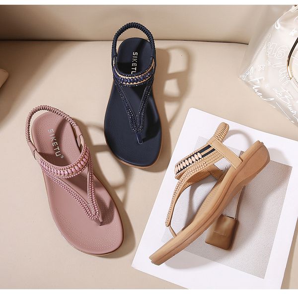 Nouvelles sandales femme coins classiques curseurs d'été confortable mous extérieur tréte
