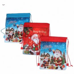 Nouveau Père Noël Cordon Grand Sac À Dos Enfants Nouvel An Banquet Bas Cadeaux Titulaires Sac Cadeau De Noël Sac De Bonbons Sac De Rangement X7cO #