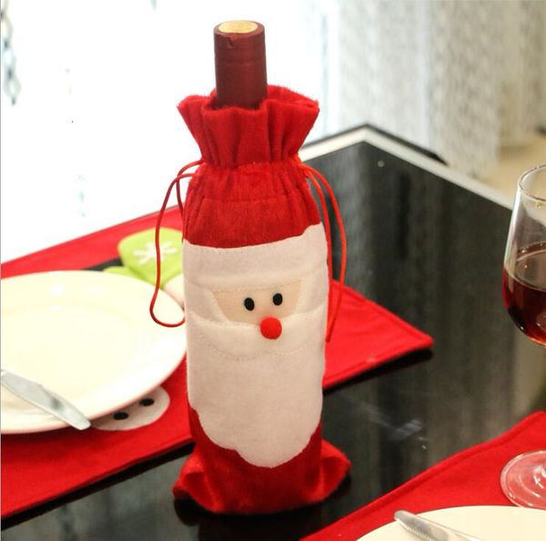 Nouveau Santa Claus Sacs-cadeaux Décorations de Noël Sacs de couverture de bouteille de vin rouge Noël Santa Champagne Bag de vin de Noël 31 * 13cm GB1394