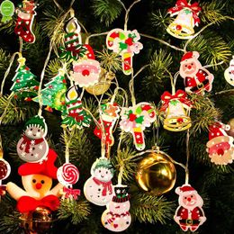Nouveau père noël LED lumières décorations de noël pour la maison arbre de noël ornement guirlande noël Navidad nouvel an cadeaux