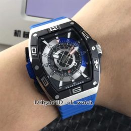 NIEUWE saratoge SKF 46 DV SC DT Miyota automatisch herenhorloge SKAFANDER blauwe rubberen band hoge kwaliteit goedkope heren sport watches234M