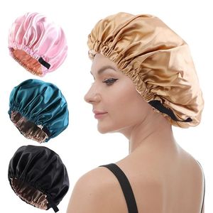 Nouvelle casquette de cheveux en satin pour dormir invisible imitation plate en soie rond de la soie de la soie