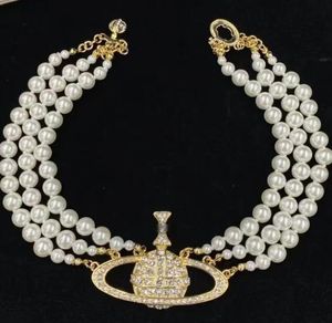 Nouveau Saturne Collier à trois couches Colliers de perles Personnalités Advanced Unique Classic Dainty Jewelry Wedding Gift