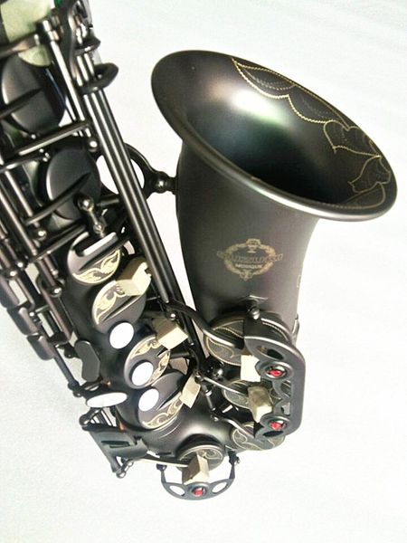Nouveau Sax Instruments de musique professionnels SUZUKI Saxophone Alto E Flat Matte Black Nickel Plated Surface Sax et étui