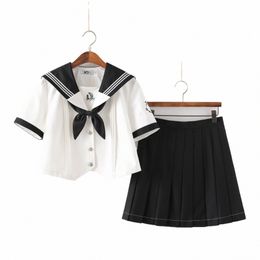 Nouvelle conception d'uniformes scolaires pour les adolescentes étudiants Jk japonais marin uniforme Anime Cosplay Costume chemise jupe plissée ensembles P445 #