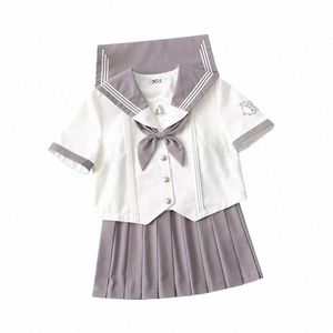 Nouvelle conception d'uniformes scolaires pour les adolescentes étudiants JK japonais marin uniforme Anime Cosplay Costume chemise jupe plissée ensembles Y3qx #