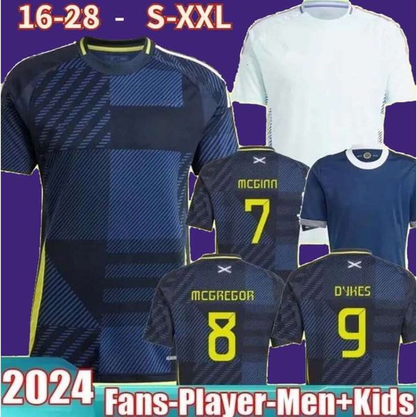 New Scotland Soccer Jersey 24 25 Euro Cup Scottish National Team Football Shirt Kit Set Home Navy Blue Away White 150 ans Anniversaire Special Robertson