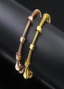 Nieuwe schroef bedelarmbanden Dwomen Love Bangle roestvrij staal zilveren rosé goud diamanten armbanden heren armband50566405724301