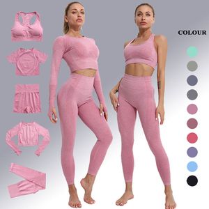 Nieuwe naadloze yoga-outfits voor dames Gympakken Fitnesskleding Trainingsset Sportbeha voor meisjes Yogashorts Hardloopkleding Trainingspakken voor dames Sportkleding