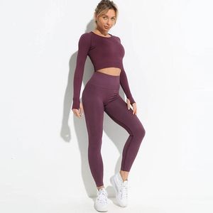 Nuevo traje de entrenamiento de yoga sin costuras, ropa deportiva, traje deportivo, mallas con sujetador deportivo, conjuntos de 2 piezas, ropa de gimnasio, disfraz para yoga, ejercicio activo, ropa para correr