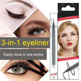 Nieuwe zelfklevende eyeliner pen Waterdichte niet-bloeiende sneldrogen 3 in 1 eyeliner kleverige wimpers