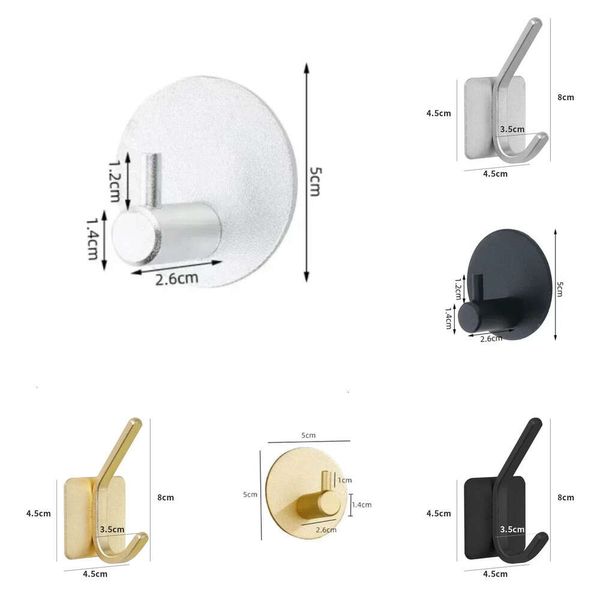 Nuevo Estante autoadhesivo para llaves de puerta y pared para el hogar, colgador de cocina, toalla de aluminio, gancho para bata, accesorios de baño