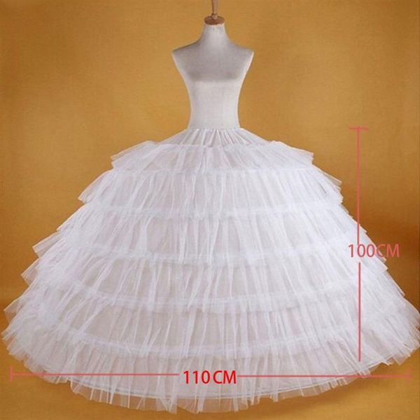 Neuer Verkauf 6 Hoops Großer weißer Petticoat Super Flauschiger Krinoline-Slip-Unterrock für Hochzeitskleid Brautkleid Auf Lager328R