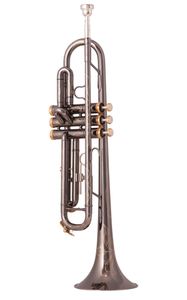 Nouvelle vente professionnelle TR210S Bb trompette noir Nickel plaqué or jaune laiton Instruments Bb trompette populaire musicale argent 00