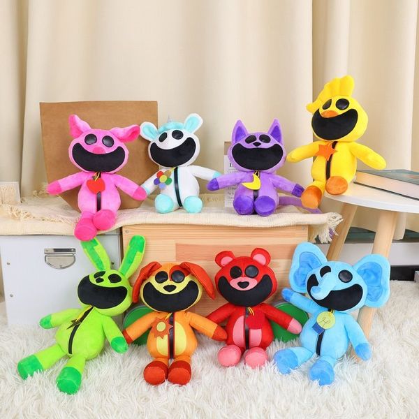 Nouvelle vente d'animaux créatures chaudes en peluche poupées animaux dessin animé grand chat souriant jouets Tsucj