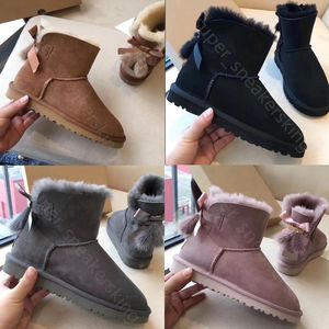 Nouvelle Vente Australie Classique Bottes Chaudes USA Femmes Mini Botte De Neige Hiver Pleine Fourrure Moelleux Cheville Bottes Talons Plats Luxueux Hivers Chaussures avec boîte 35-41