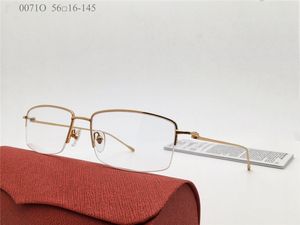 NIEUW VERKOPPELTE Clear Small Lens 18K Frames vergulde ultralichte vierkante square half frame optische bril Optische bril Men Bedrijfsstijl Eyewear Model 0071O