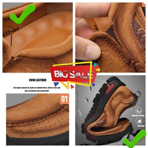 Nouvelle vente de chaussures en cuir hommes mocassins véritables chaussures en cuir décontractées randonnée GAI MALE haute qualité confortable bigfoot d'âge moyen imperméable affaires eur38-51