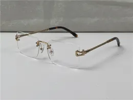 Nouvelle vendeurs de lunettes optiques vintage lentille sans montée en crainpe et chaîne de boucle de boucle de boucle