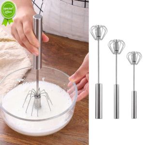 304 Stainless Steel Egg Beater, Manual Hand Mixer, Self-Turning Egg Stirrer, Kitchen Accessories, Egg Tools, Wholesale