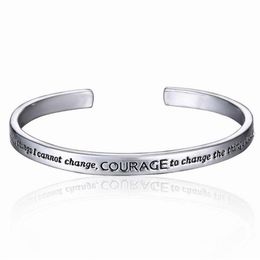 Nouveau bracelet plaqué argent de prière de sérénité dans une boîte cadeau amour pour les femmes 251p