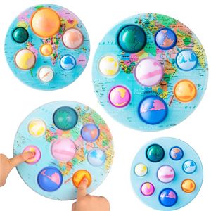 Nuevo Seven Continents Eight OceansFidget Toy Push Bubble Su alivio antiestrés para niños Adultos Escritorio sensorial