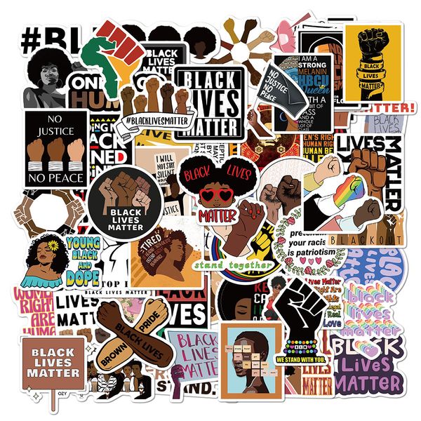 Nouveau Sexy 100 pièces Black Lives Matter Graffiti autocollants réfrigérateur ordinateur portable guitare bagages valise étanche dessin animé classique jouets autocollant décalcomanie