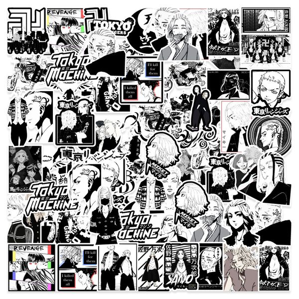 Nouveau Sexy 50 pcs Tokyo Revengers Anime comique Bande Dessinée Autocollants Stickers DIY Vélo Planche À Roulettes Réfrigérateur Ordinateur Portable Ins Kid Cool Graffiti Autocollant Jouets