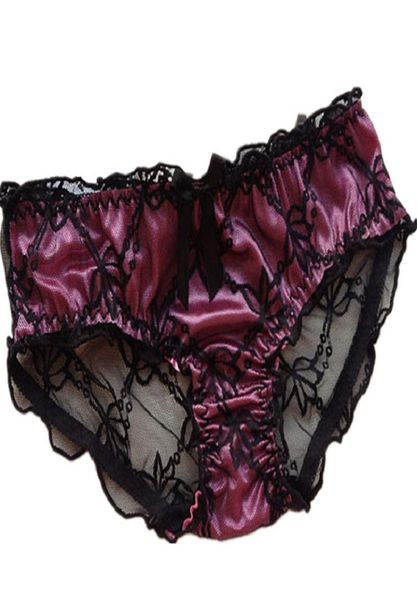 Nouvelle culotte de dentelle en satin sexy Women039s sous-vêtements transparents transparents en dentelle pur slips tangas culotte douce brève femme 039S pan6449773