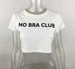 Nieuwe sexy korte alfabetprint T-shirt mode katoen crop top dameskleding