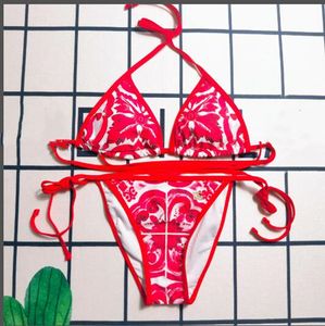 Nouveau Sexy femmes lettre Bikinis ensembles maillots de bain rembourré maillot de bain licou plage soutien-gorge bref sous-vêtements mode féminine maillot de bain plage vacances maillots de bain