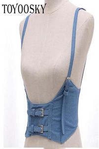 Nuevas mujeres atractivas Push Up Bust Correa Arnés Corsé cinturones Mujer Casual denim Cinturón ancho Señora Suspender accesorios Cinturón elástico Y191216359259