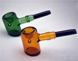 Nieuwe Sherlock Mini Hammer Glass Pijpen Zwaar wandglas Design Handgreep Lepel Pijp Bubbler Labs Rookpijp voor DROOG HERB