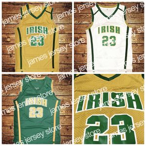 Nieuw schip uit de VS #St Vincent Mary High School Irish Basketball Jersey All Stitched White Green Yellow Jerseys Maat S-3XL