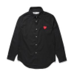 NOUVEAU Chemise créateur CDG Homme et Femme PLAY Love impriméEMBLÈME ROUGE BOUTONNÉ LS CHEMISE NOIR