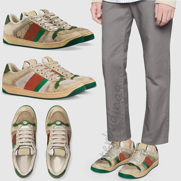 Nouvelles chaussures Designers Sneakers Casual Shoe beige beurre sale Running Vintage Red Green Stripe Luxurys Bi-Color Sole Classic Classic Screenner Fashion Sneaker