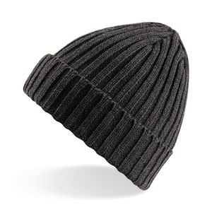 Nuevo sombrero de borde acanalado corto y regordete, sombrero de punto de punto de invierno negro y de punto negro para hombres y mujeres