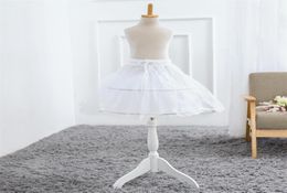 Nieuwe korte petticoats White Wedding Accessories Kids Little Girls 2 Hoops Children Crinoline Underskirt For Flower Girl Dress9912290
