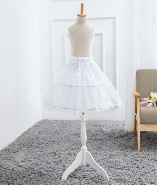 Nouveaux jupons courts accessoires de mariage blancs enfants petites filles 2 cerceaux enfants sous-jupe Crinoline pour robe de fille de fleur 1016812