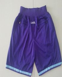 Nouveaux shorts d'équipe shorts de baseball vintage poche à glissière vêtements de course couleur pourpre juste fait taille SXXL1131746