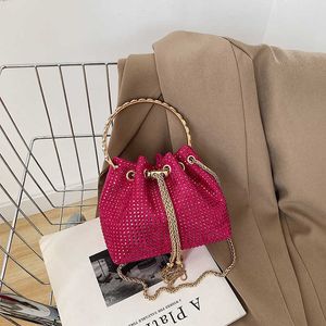 Nieuwe schoudertassen Dames designer tas met diamant luxe handtas draagbare ketting emmerzakken mode enkele diagonale crossbody tassen