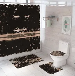 Nieuwe douchegordijnen Set Designer Tapijt 3 -delige set Toiletstoel Cover Floy Mat Badkamer Niet -slipmatten Sets